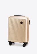 Kabinbőrönd ABS-ből átlós vonalakkal, Arany, 56-3A-741-85, Fénykép 4