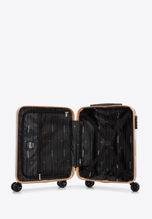 Kabinbőrönd ABS-ből átlós vonalakkal, Arany, 56-3A-741-85, Fénykép 5