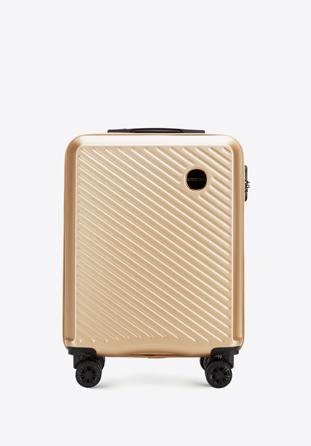 Kabinbőrönd ABS-ből átlós vonalakkal, Arany, 56-3A-741-80, Fénykép 1