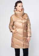 Női steppelt kabát magas gallérral, Arany, 95-9D-402-1-XS, Fénykép 3