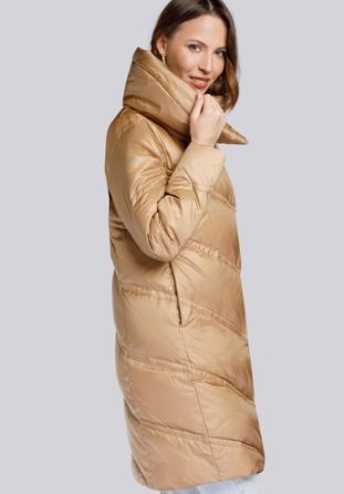 Női kabát magas gallérral, Arany, 93-9D-406-G-S, Fénykép 1
