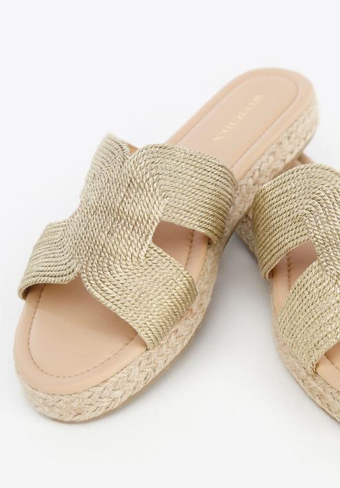 Női szalma talpú flip-flop, Arany, 96-DP-805-G-38, Fénykép 7