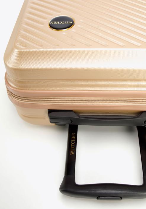 Kabinbőrönd ABS-ből átlós vonalakkal, Arany, 56-3A-741-80, Fénykép 9