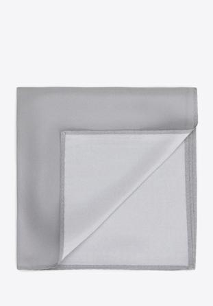 Batistă de buzunar din mătase într-o singură culoare, argintiu, 96-7P-001-8, Fotografie 1
