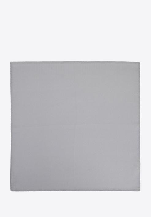 Batistă de buzunar din mătase într-o singură culoare, argintiu, 96-7P-001-5, Fotografie 3