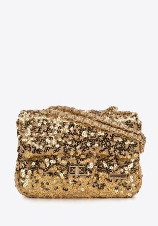 Geantă clutch cu lanț de paiete, auriu, 98-4Y-023-G, Fotografie 1