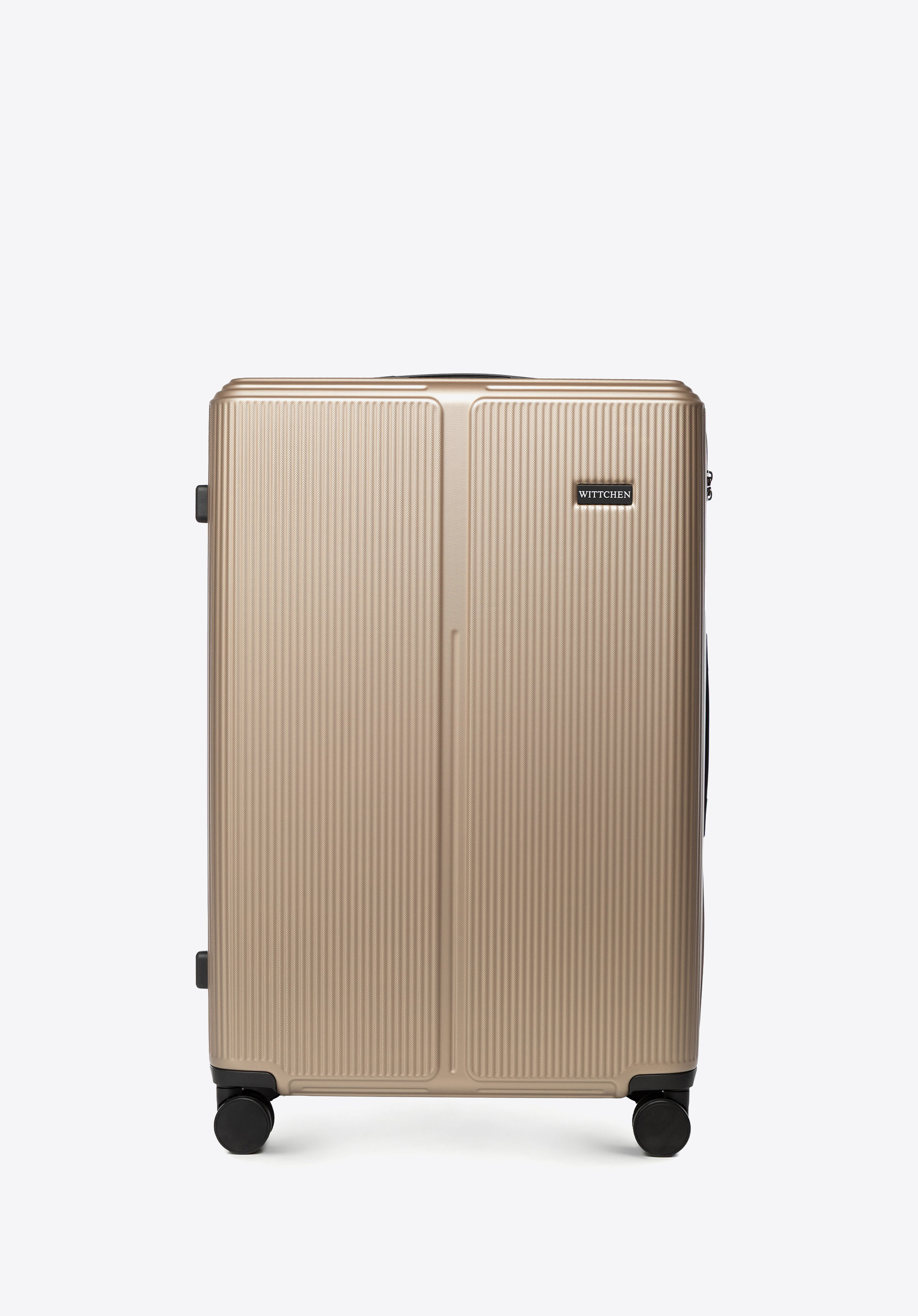 Valiză mare de cabină din ABS cu dungi, auriu, 56-3A-603-34P, Fotografie 1