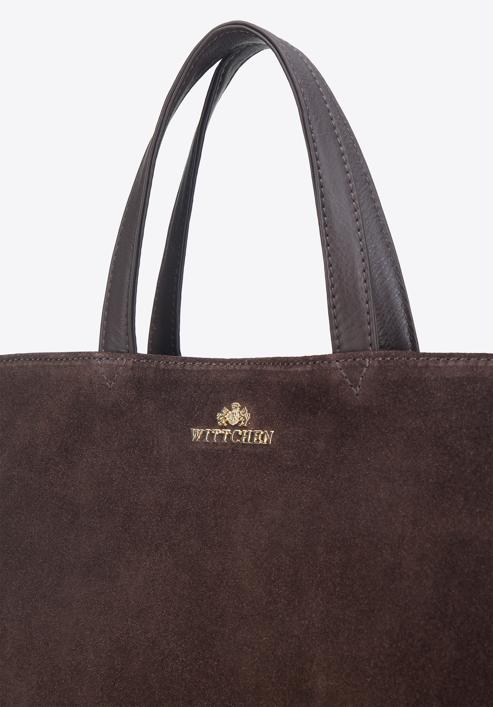 Női bőr shopper táska hátizsák funkcióval, barna-arany, 95-4E-019-44, Fénykép 5