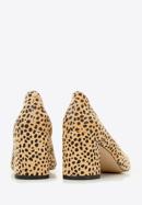 Állatszőr mintás női magassarkú cipő, barna fekete, 96-D-500-9-40, Fénykép 5