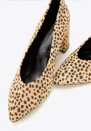 Állatszőr mintás női magassarkú cipő, barna fekete, 96-D-500-5-41, Fénykép 7