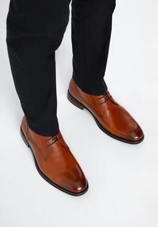 Férfi bőr fűzős cipő, barna, 97-M-505-5-42, Fénykép 1