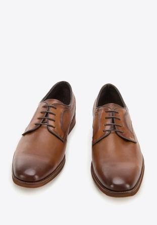 Férfi bőr fűzős cipő, barna, 94-M-516-5-40, Fénykép 1