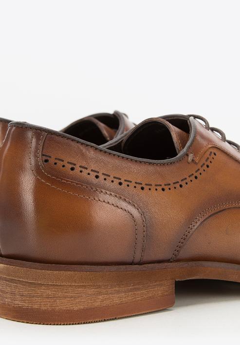Férfi bőr fűzős cipő, barna, 94-M-516-N-40, Fénykép 8