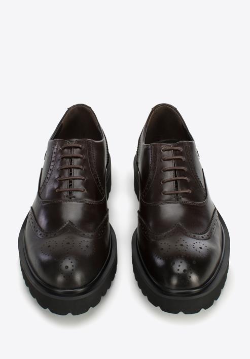 Férfi bőr Oxford cipő, barna, 97-M-515-4-40, Fénykép 3