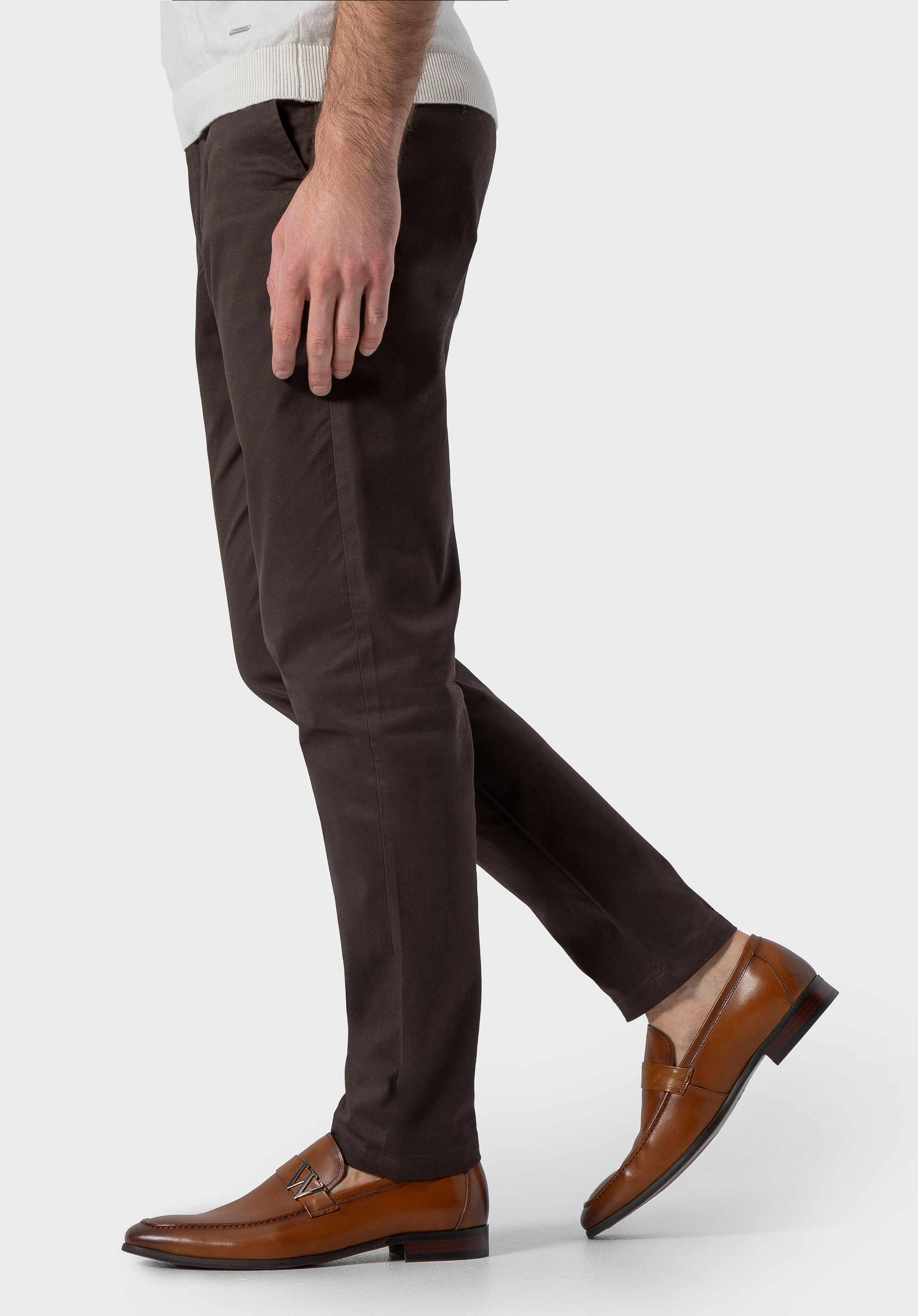 Férfi bőr mokaszin, barna, 100-M-513-4-45, Fénykép 1