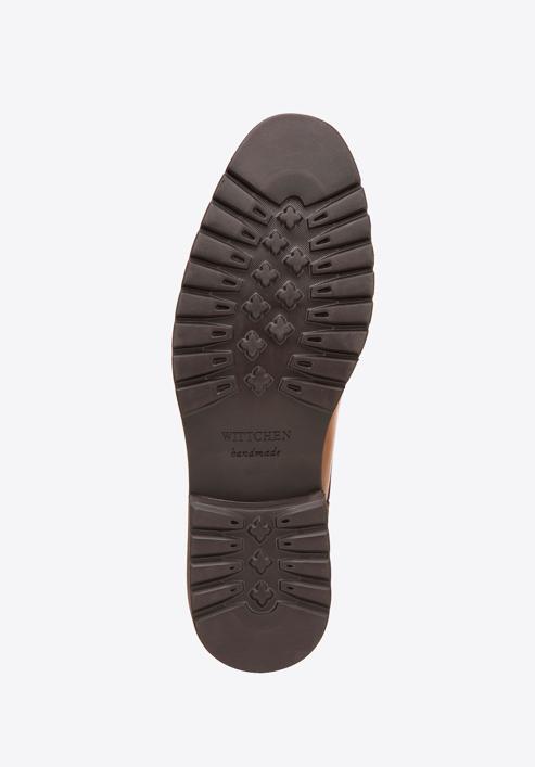 Férfi derby szabású bőrcipő kontrasztos betéttel, barna, 98-M-715-4-45, Fénykép 6