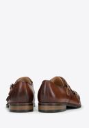 Férfi dupla monk szabású bőrcipő kerek csatokkal, barna, 98-M-712-1-45, Fénykép 4