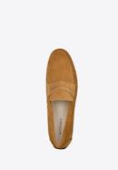 Férfi velúr mokaszin cipő rugalmas talppal, barna, 94-M-500-5-40, Fénykép 4