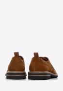 Férfi velúrbőr cipő kontrasztos szálakkal, barna, 96-M-703-4-42, Fénykép 4