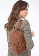 Kisméretű bőr hátizsák, barna, 97-4E-618-P, Fénykép 15