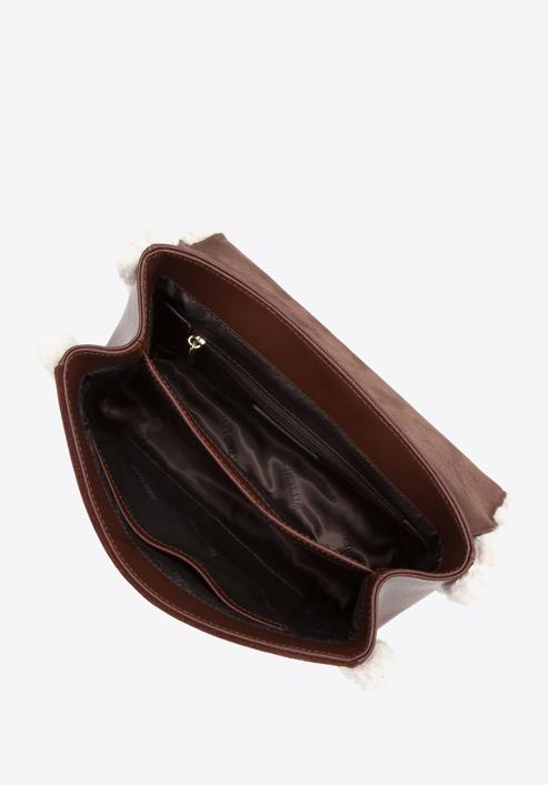 Bőr táska teddy műszőrmével, barna-krémes, 97-4E-607-4, Fénykép 3