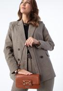 Mini műbőr bagett táska dekoratív csattal, barna, 97-4Y-761-P, Fénykép 15