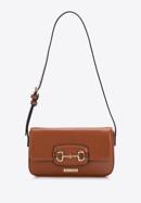 Mini műbőr bagett táska dekoratív csattal, barna, 97-4Y-761-P, Fénykép 3