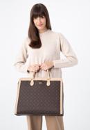 Nagy saffiano textúrájú műbőr táska, barna, 97-4Y-202-4, Fénykép 16