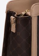 Nagy saffiano textúrájú műbőr táska, barna, 97-4Y-202-4, Fénykép 4