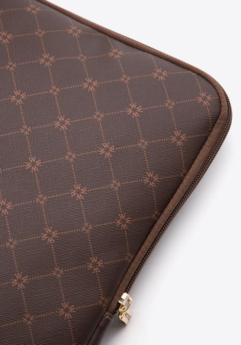Nagy saffiano textúrájú műbőr táska, barna, 97-4Y-202-4, Fénykép 6