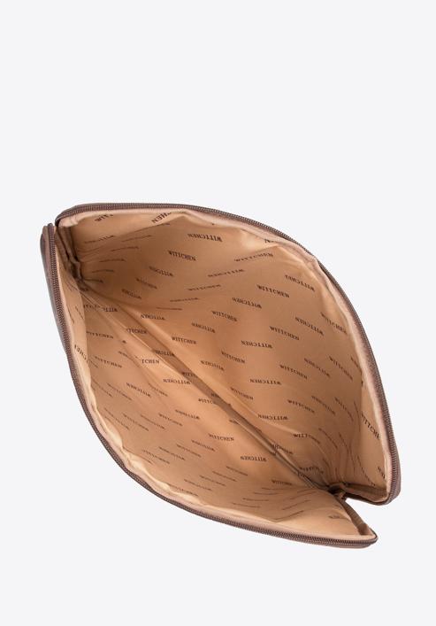 Nagy saffiano textúrájú műbőr táska, barna, 97-4Y-202-4, Fénykép 7