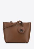 Nagyméretű női bőr shopper táska, barna, 95-4E-613-N, Fénykép 1