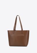 Nagyméretű női bőr shopper táska, barna, 95-4E-613-N, Fénykép 3