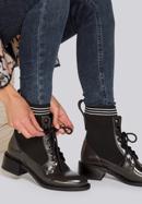 Női lakkbőr bakancs zokni szerű kiegészítéssel, barna, 93-D-954-8-36, Fénykép 31