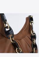 Női ökobőr táska műanyag láncos pánttal, barna, 93-4Y-412-N, Fénykép 4