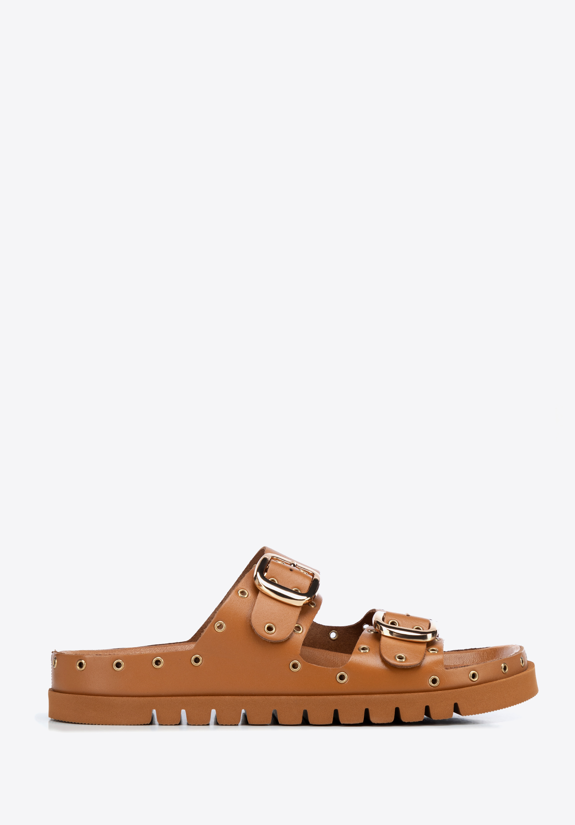 Női szegecses papucs, barna, 100-D-550-1G-35, Fénykép 1