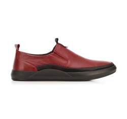 Férfi bőr belebújós sportcipők, piros fekete, 92-M-902-2-45, Fénykép 1