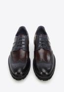 Férfi könnyű talpú brogue cipő kéttónusú bőrből, barna-sötétkék, 96-M-700-4N-41, Fénykép 2