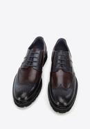 Férfi könnyű talpú brogue cipő kéttónusú bőrből, barna-sötétkék, 96-M-700-4N-44, Fénykép 3