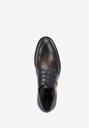 Férfi könnyű talpú brogue cipő kéttónusú bőrből, barna-sötétkék, 96-M-700-4N-41, Fénykép 4