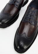Férfi könnyű talpú brogue cipő kéttónusú bőrből, barna-sötétkék, 96-M-700-4N-44, Fénykép 7