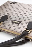 12-Zoll-Laptoptasche für Damen aus Jacquard mit Lederbändern, beige, 95-4-903-9, Bild 4