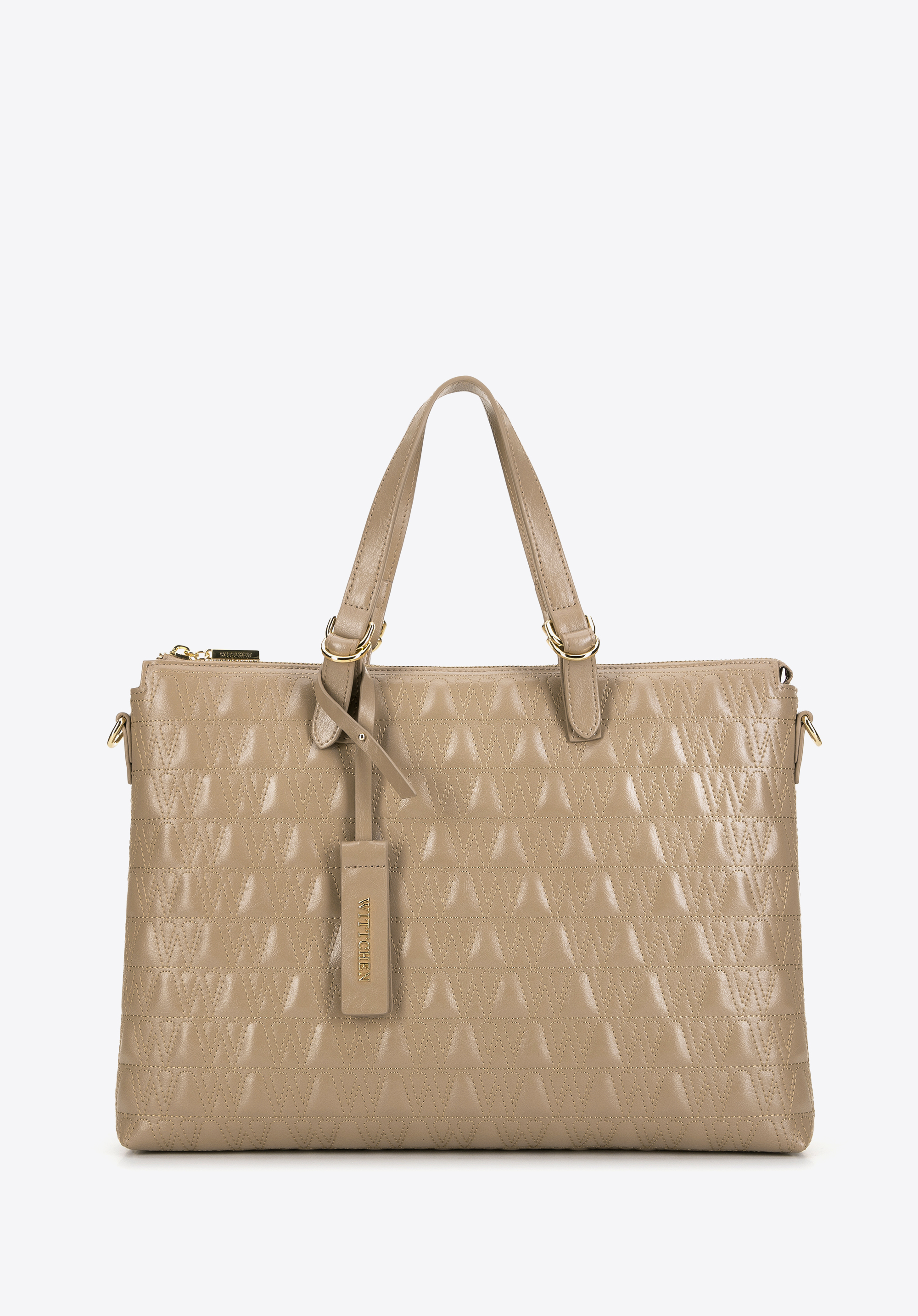 14-Zoll-Laptophandtasche für Damen mit geometrischem Design, beige, 99-4E-633-9, Bild 1