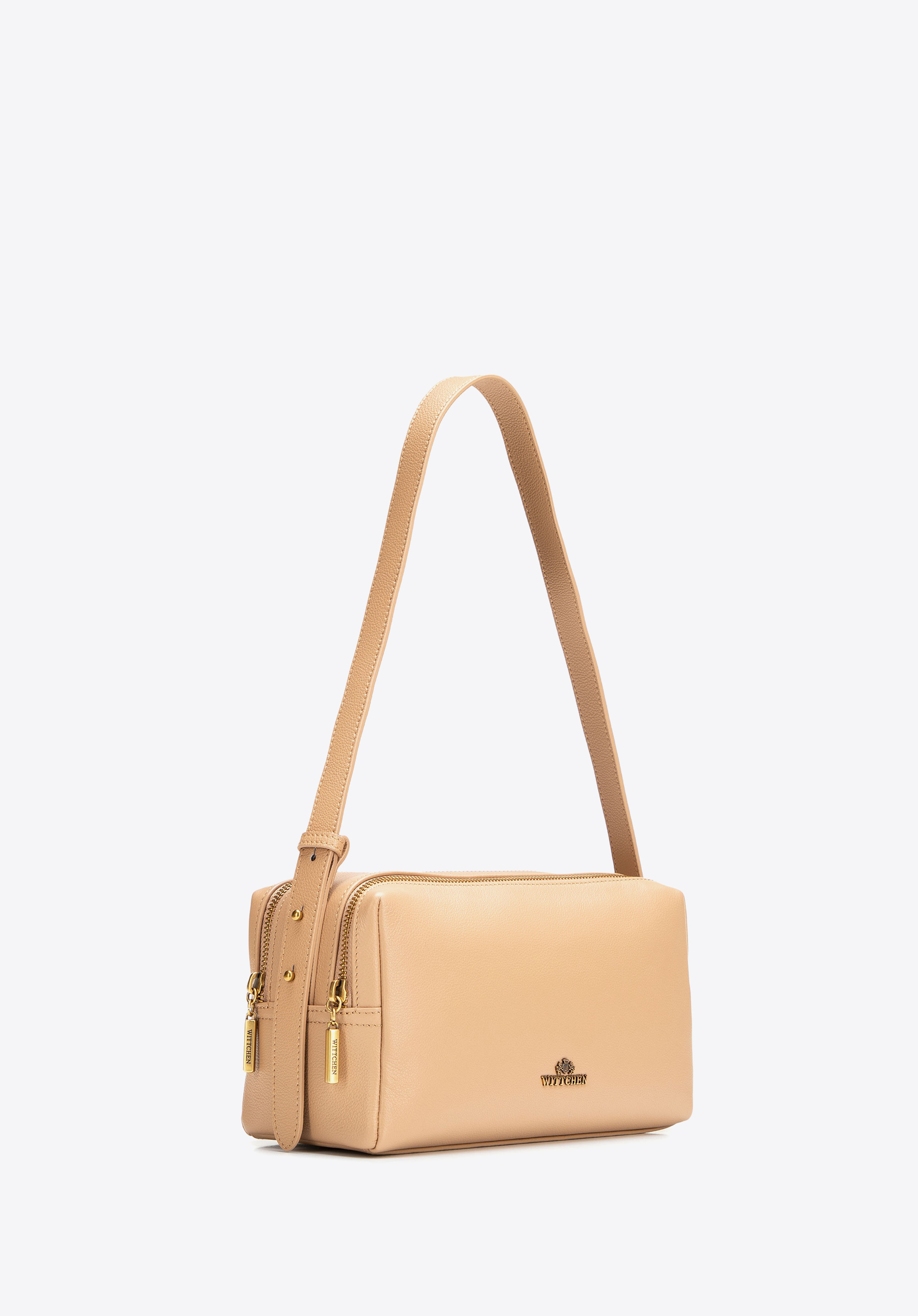 Baguette-Tasche aus Leder für Damen, beige, 102-4E-610-9, Bild 1