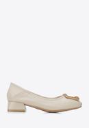 Ballerinas aus Leder mit Schnalle, beige, 94-D-950-1G-37, Bild 1