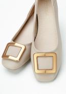 Ballerinas aus Leder mit Schnalle, beige, 94-D-950-1G-37, Bild 7