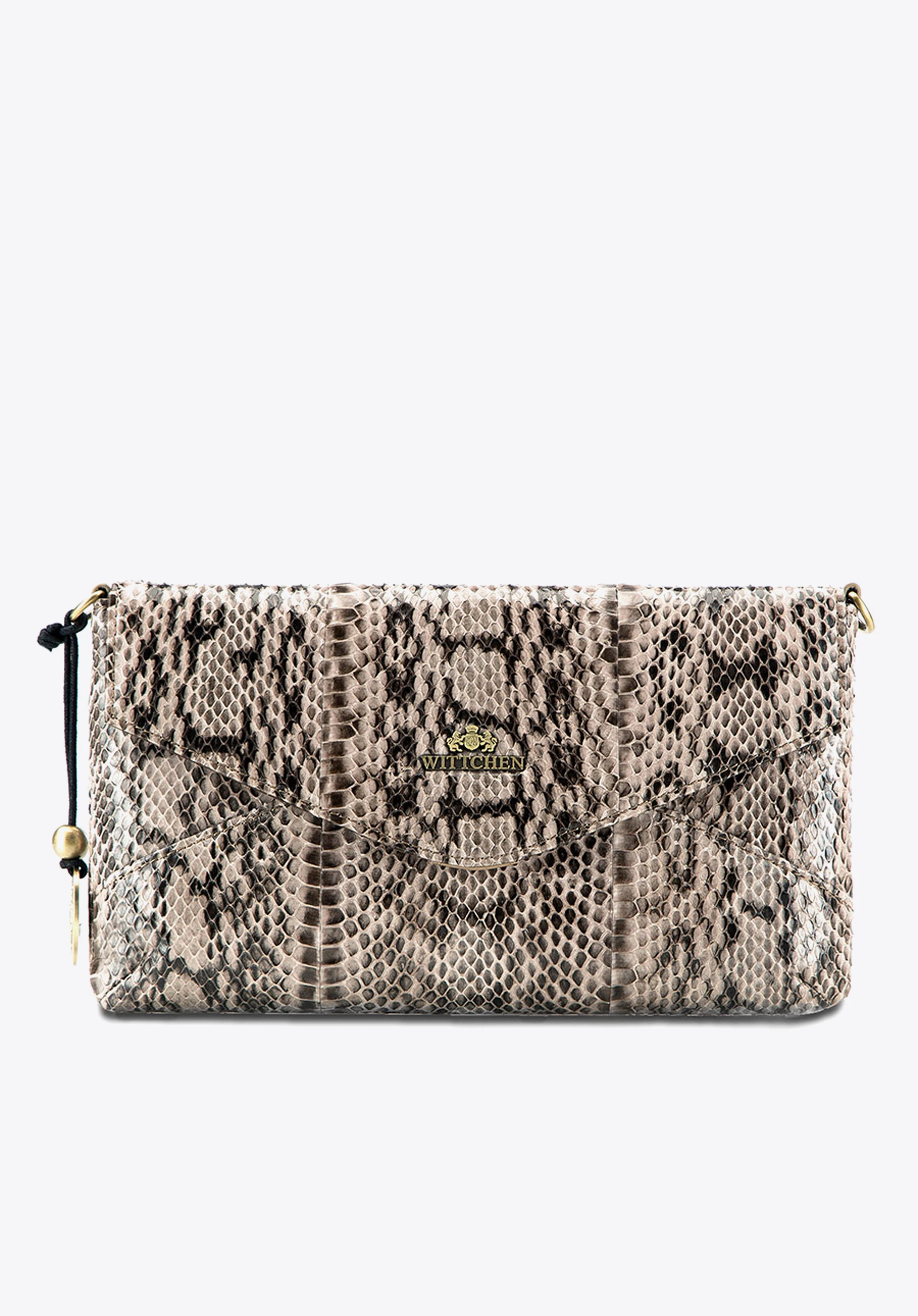 Clutch aus Leder mit Schlangenhautmuster