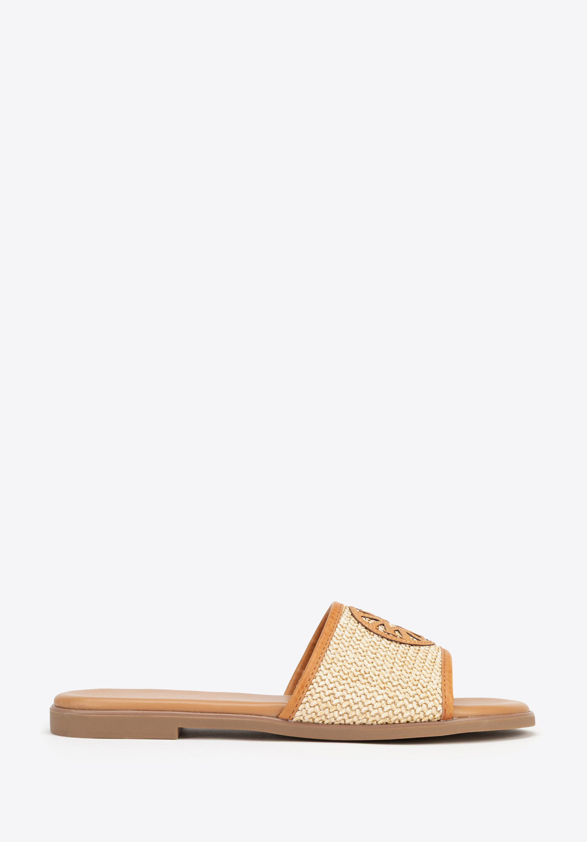 Damen-Flip-Flops aus geflochtenem Öko-Leder, beige-braun, 100-DP-200-5-37, Bild 1