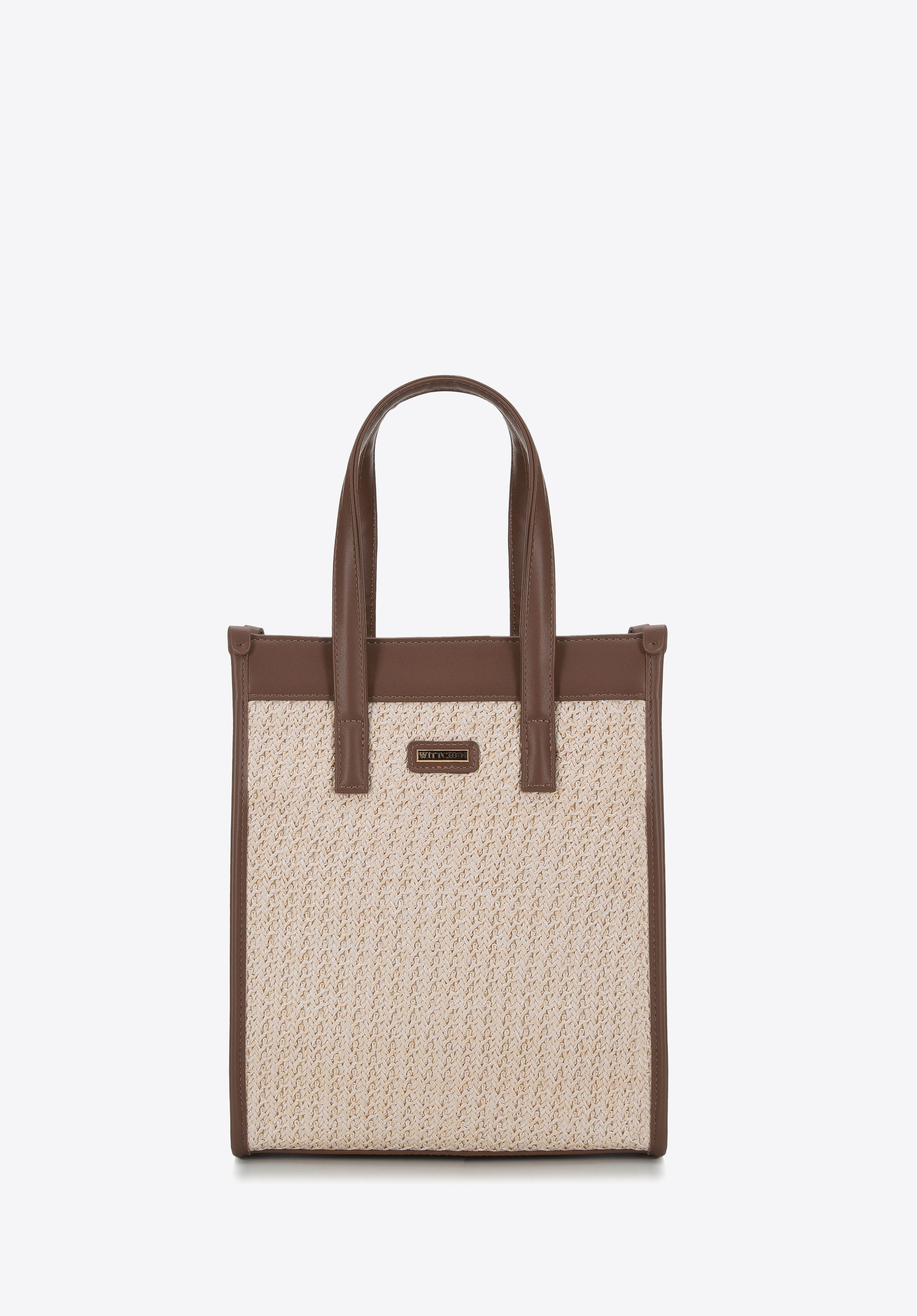 kleine Shopper-Tasche mit Geflechtmuster