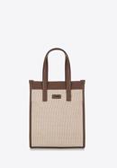 kleine Shopper-Tasche mit Geflechtmuster, beige-braun, 94-4Y-502-5, Bild 1